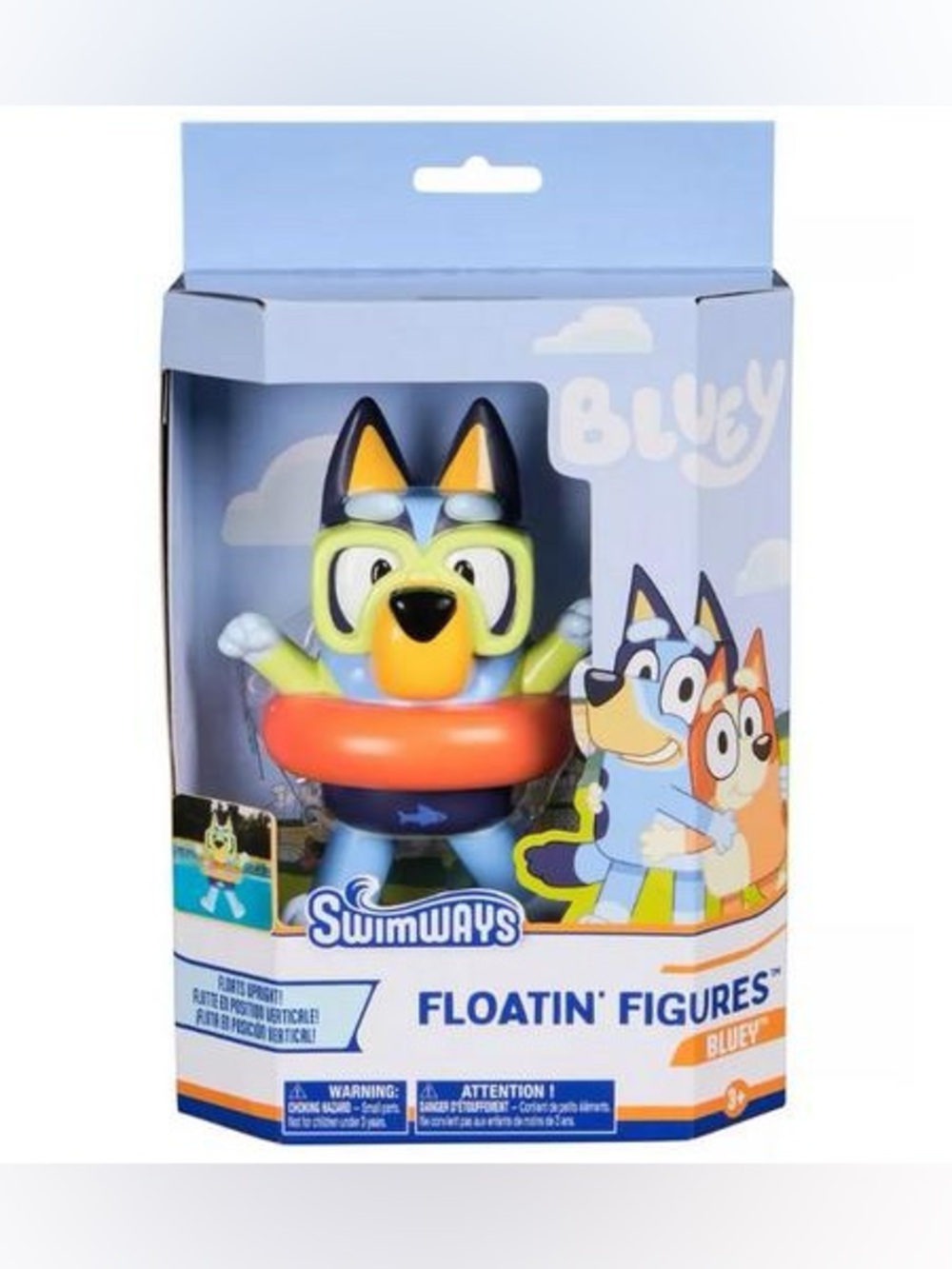 SwimWays Floating Figures Bluey Float Toy  bath toy Blue Orange Yellow Swim toy